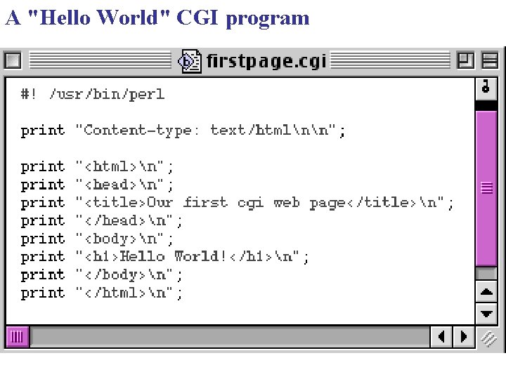 A "Hello World" CGI program 