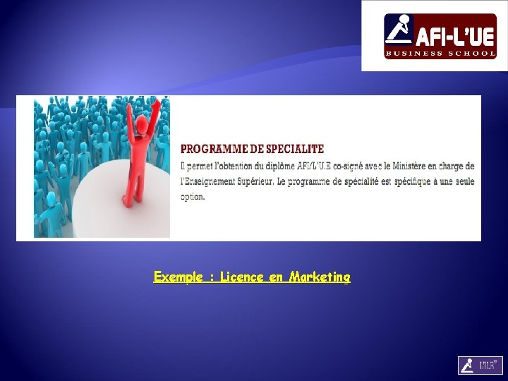 Exemple : Licence en Marketing 