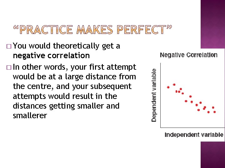 � You would theoretically get a negative correlation � In other words, your first