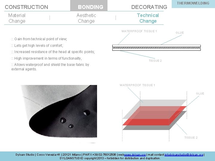 CONSTRUCTION BONDING DECORATING Material Change | Aesthetic Change | THERMOWELDING BOND-IN PARIS Technical Change