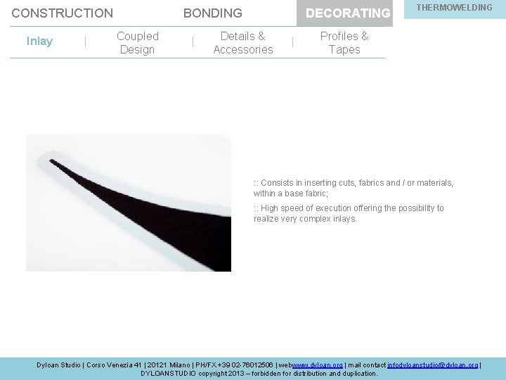 THERMOWELDING BOND-IN PARIS CONSTRUCTION BONDING DECORATING Inlay | Coupled Design | Details & Accessories