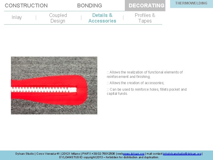 THERMOWELDING BOND-IN PARIS CONSTRUCTION BONDING DECORATING Inlay | Coupled Design | Details & Accessories