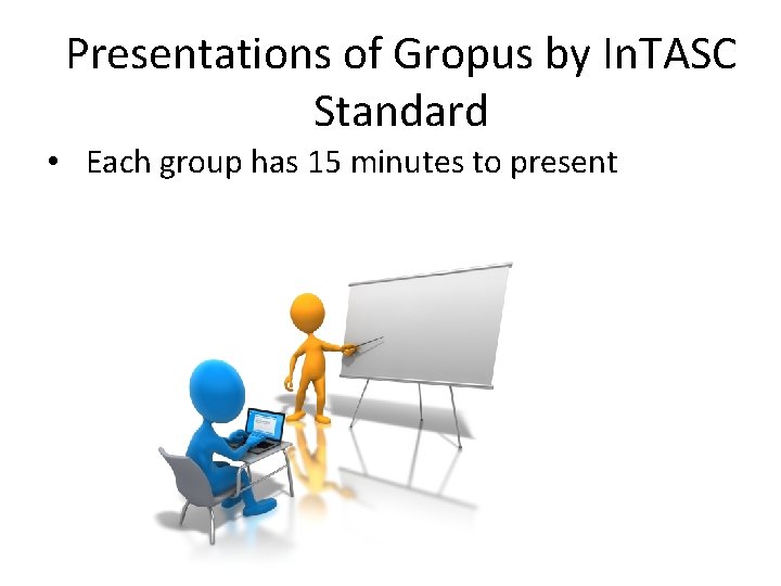 Presentations of Gropus by In. TASC Standard • Each group has 15 minutes to