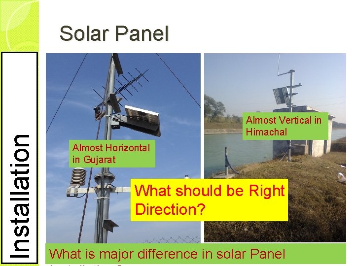 Installation Solar Panel Almost Vertical in Himachal Almost Horizontal in Gujarat What should be