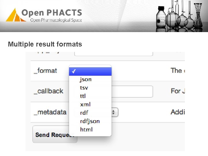 Multiple result formats Multiple result formats