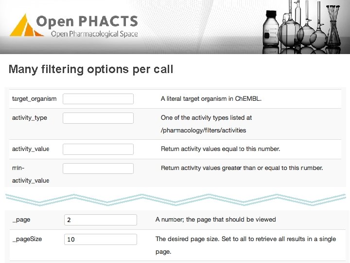 Many filtering options per call Many filtering options per call