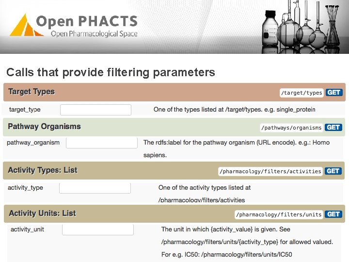 Calls that provide filtering parameters Calls that provide filtering parameters