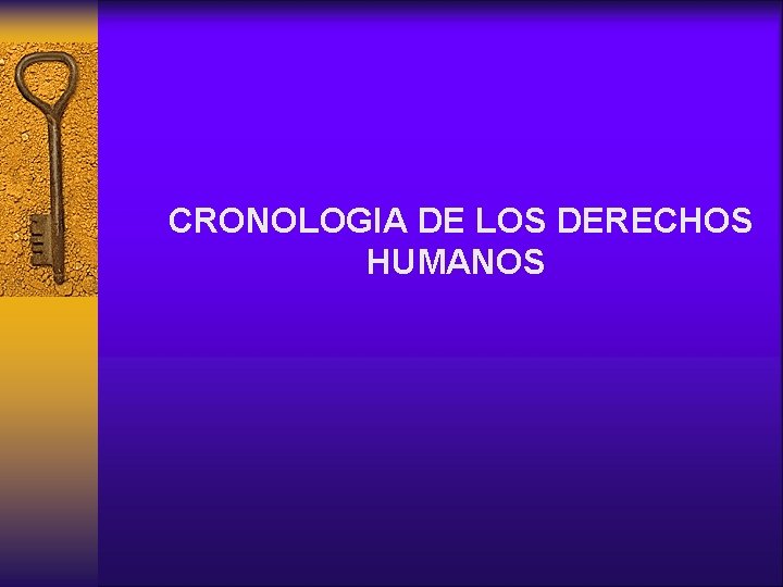 CRONOLOGIA DE LOS DERECHOS HUMANOS 