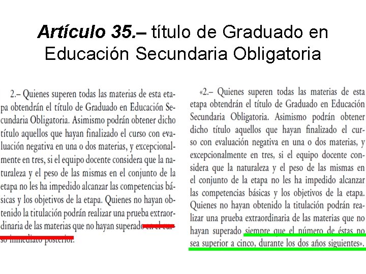 Artículo 35. – título de Graduado en Educación Secundaria Obligatoria 