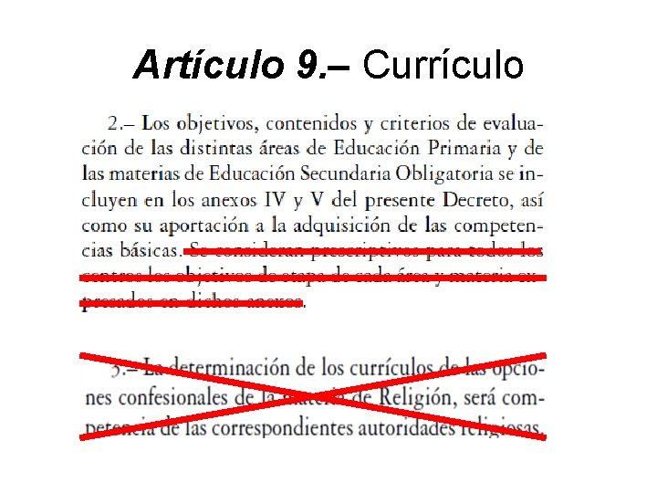 Artículo 9. – Currículo 