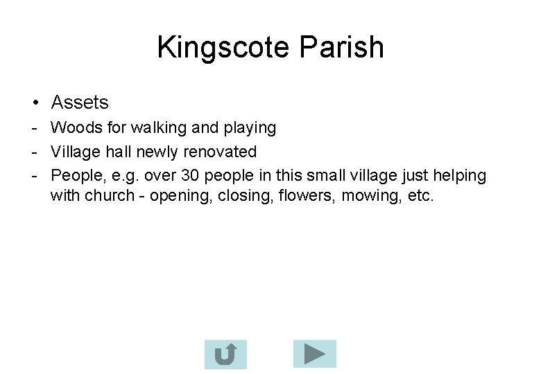 Kingscote Parish • Assets - Woods for walking and playing - Village hall newly
