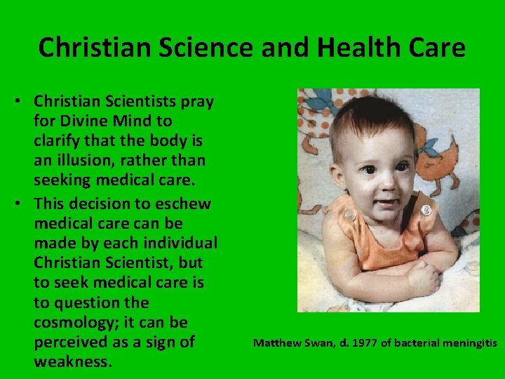 Christian Science and Health Care • Christian Scientists pray for Divine Mind to clarify