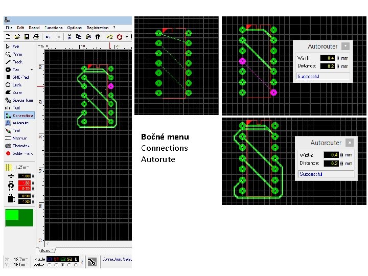 Bočné menu Connections Autorute 