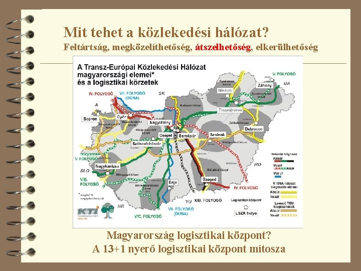 Mit tehet a közlekedési hálózat? Feltártság, megközelíthetőség, átszelhetőség, elkerülhetőség Magyarország logisztikai központ? A 13+1