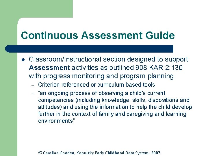 Continuous Assessment Guide l Classroom/Instructional section designed to support Assessment activities as outlined 908 Continuous Assessment Guide l Classroom/Instructional section designed to support Assessment activities as outlined 908