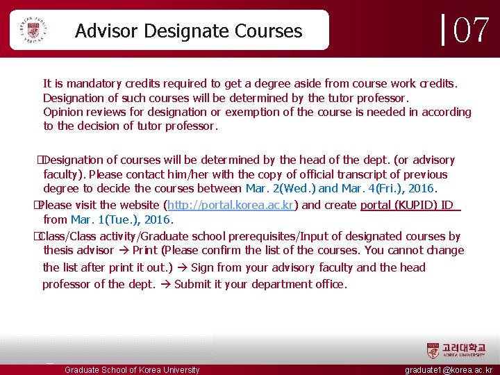 Advisor Designate Courses 07 It is mandatory credits required to get a degree aside Advisor Designate Courses 07 It is mandatory credits required to get a degree aside