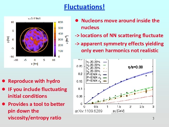 Fluctuations! l Nucleons move around inside the nucleus -> locations of NN scattering fluctuate
