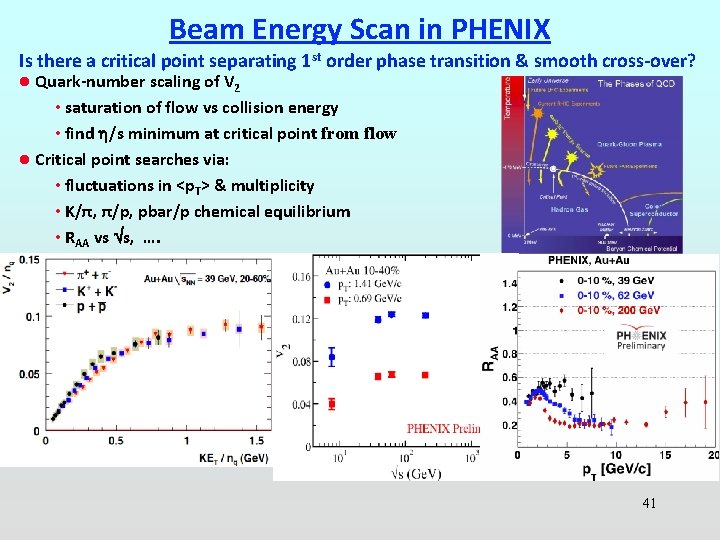 Beam Energy Scan in PHENIX Is there a critical point separating 1 st order