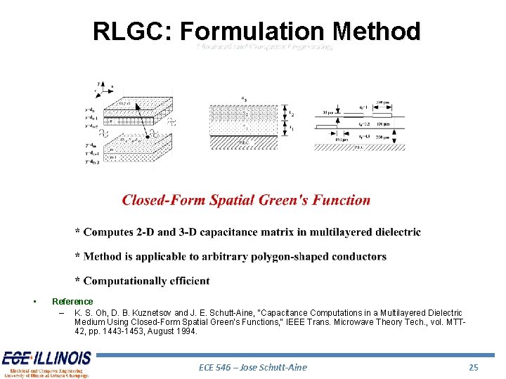 RLGC: Formulation Method • Reference – K. S. Oh, D. B. Kuznetsov and J.