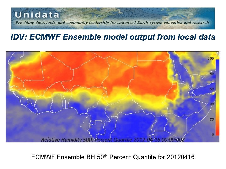 IDV: ECMWF Ensemble model output from local data ECMWF Ensemble RH 50 th Percent