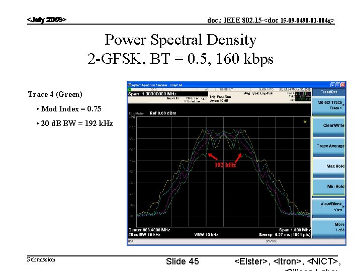 <July 2009> doc. : IEEE 802. 15 -<doc 15 -09 -0490 -01 -004 g>