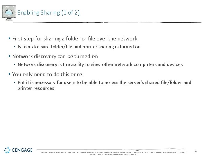Enabling Sharing (1 of 2) • First step for sharing a folder or file
