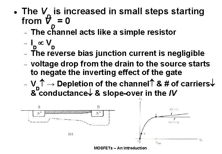 · The V is increased in small steps starting D from V = 0