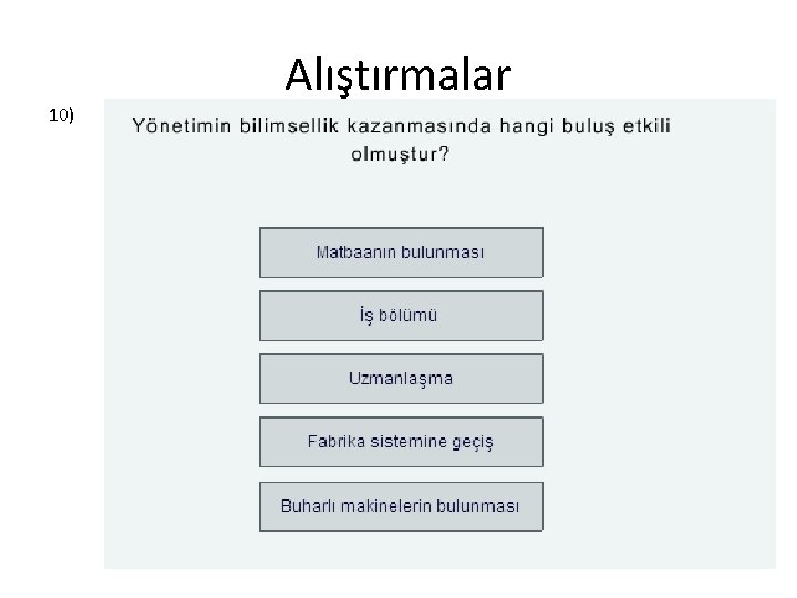 10) Alıştırmalar 