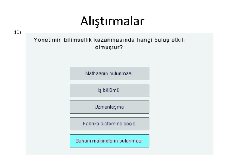 10) Alıştırmalar 