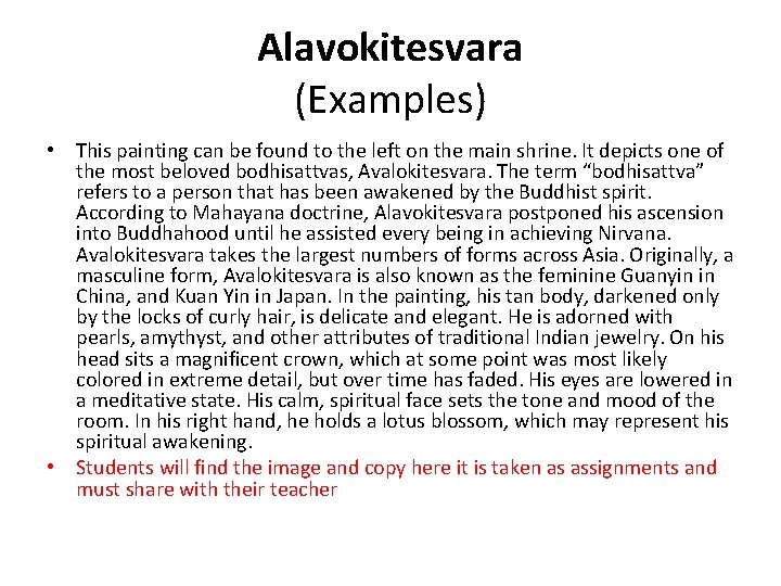 Alavokitesvara (Examples) • This painting can be found to the left on the main