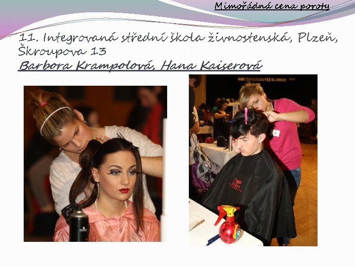 Mimořádná cena poroty 11. Integrovaná střední škola živnostenská, Plzeň, Škroupova 13 Barbora Krampolová, Hana