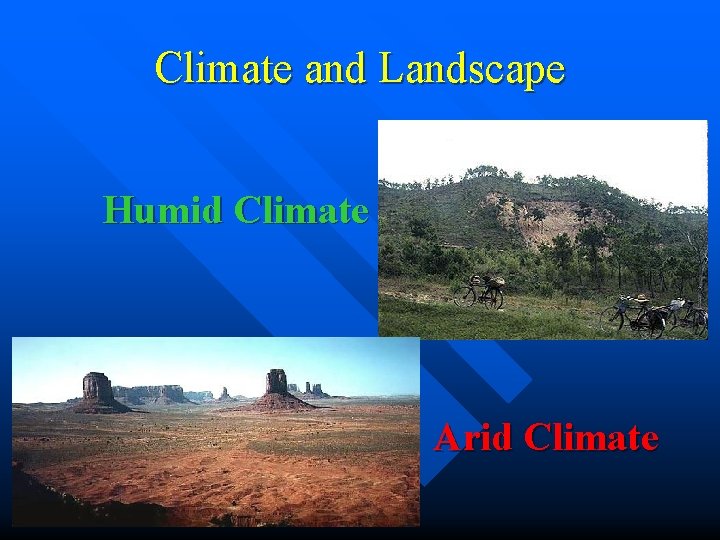 Climate and Landscape Humid Climate Arid Climate 