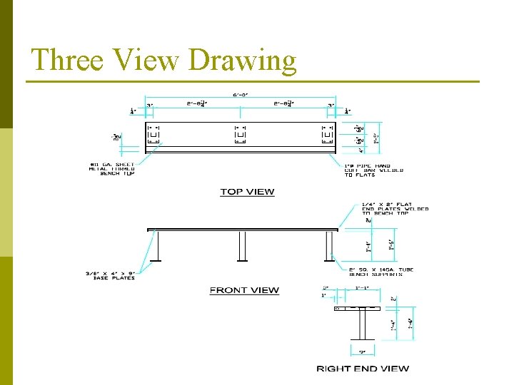 Three View Drawing 