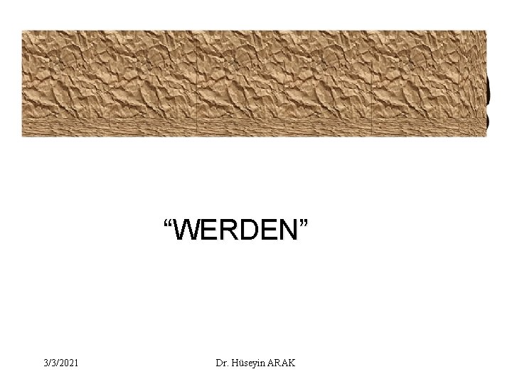 “WERDEN” 3/3/2021 Dr. Hüseyin ARAK 