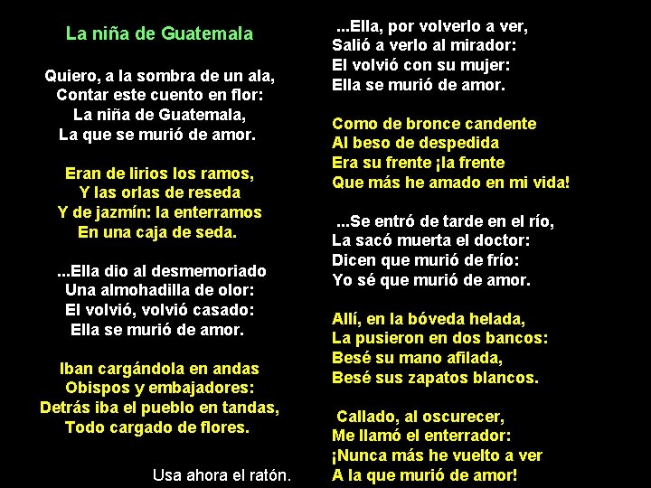 La niña de Guatemala Quiero, a la sombra de un ala, Contar este cuento