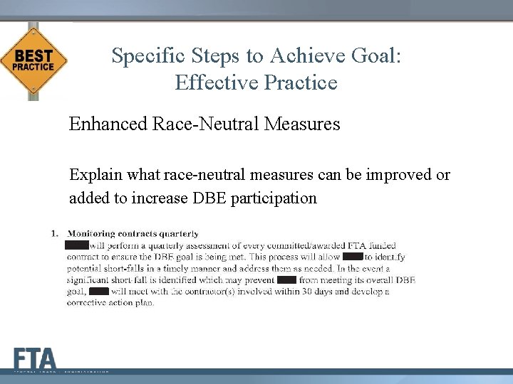Specific Steps to Achieve Goal: Effective Practice Enhanced Race-Neutral Measures Explain what race-neutral measures