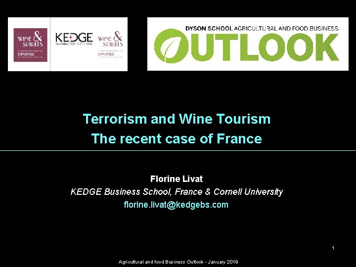 WINE MNGMT Wine Economics Terrorism and Wine Tourism The recent case of France Bordeaux