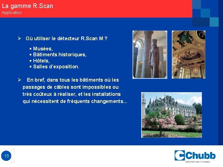 La gamme R. Scan Application Ø Où utiliser le détecteur R. Scan M ?