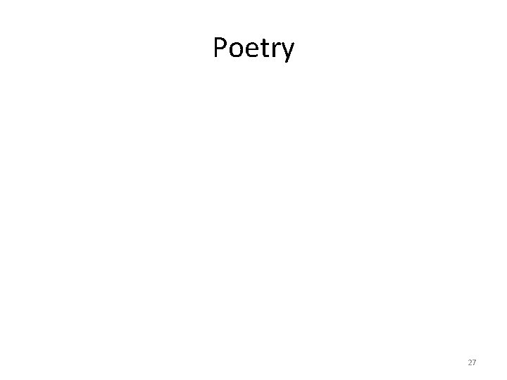 Poetry 27 