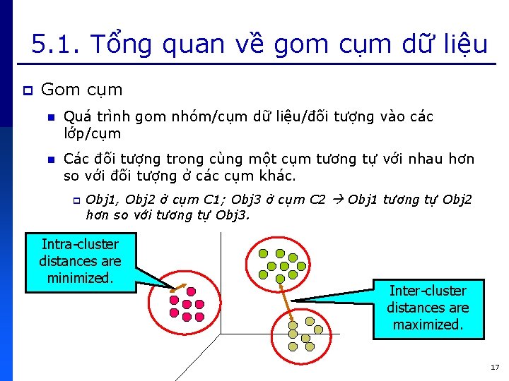 5. 1. Tổng quan về gom cụm dữ liệu p Gom cụm n Quá