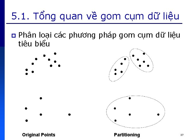 5. 1. Tổng quan về gom cụm dữ liệu p Phân loại các phương