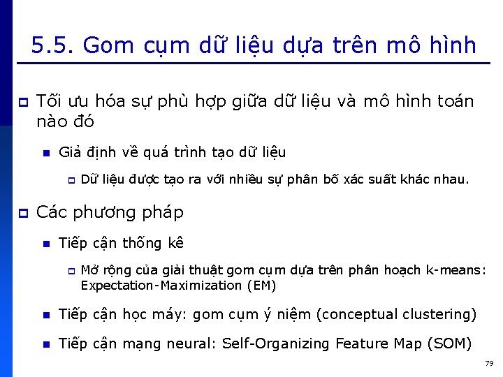 5. 5. Gom cụm dữ liệu dựa trên mô hình p Tối ưu hóa