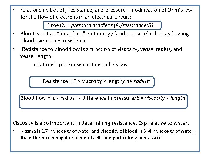 • relationship bet bf , resistance, and pressure - modification of Ohm’s law • relationship bet bf , resistance, and pressure - modification of Ohm’s law