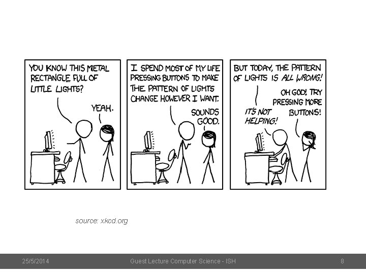 source: xkcd. org 25/5/2014 Guest Lecture Computer Science - ISH 8 