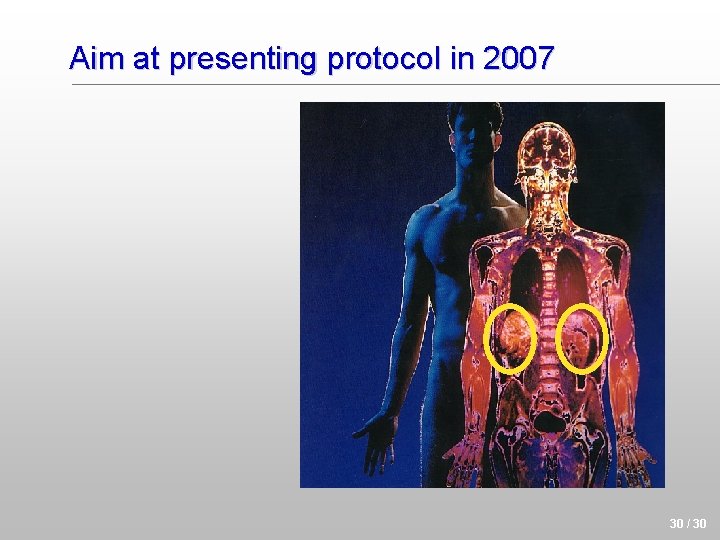 Aim at presenting protocol in 2007 30 / 30 