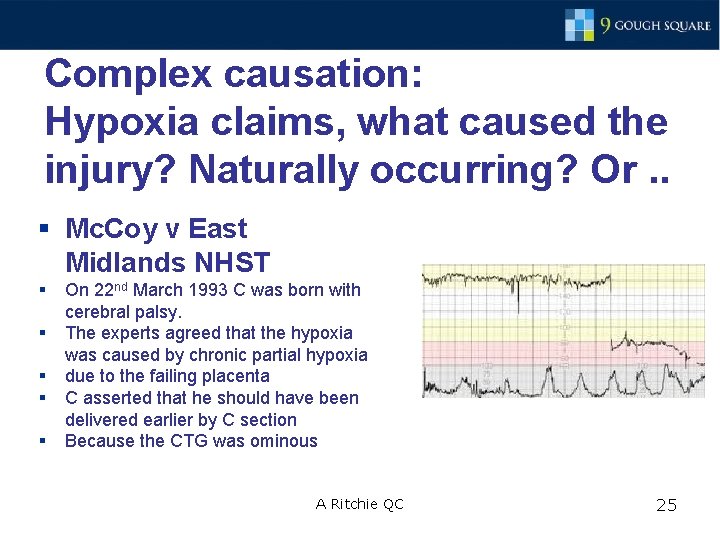 Complex causation: Hypoxia claims, what caused the injury? Naturally occurring? Or. . § Mc.