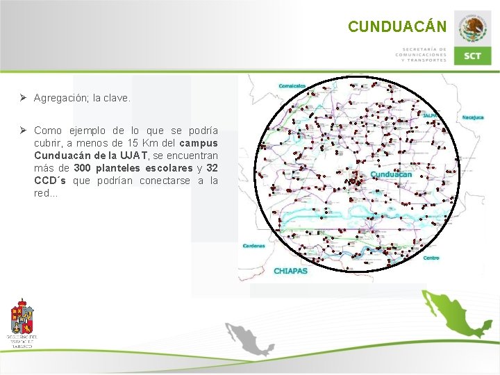 CUNDUACÁN Ø Agregación; la clave. Ø Como ejemplo de lo que se podría cubrir,