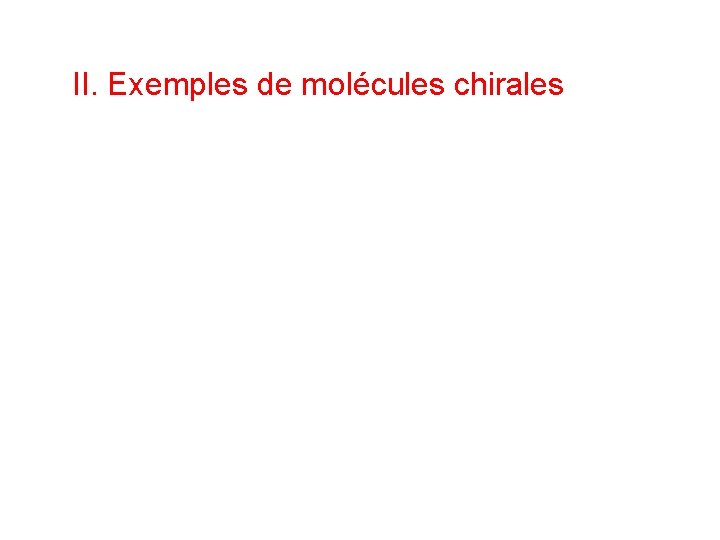 II. Exemples de molécules chirales 
