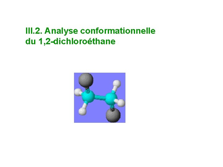 III. 2. Analyse conformationnelle du 1, 2 -dichloroéthane 