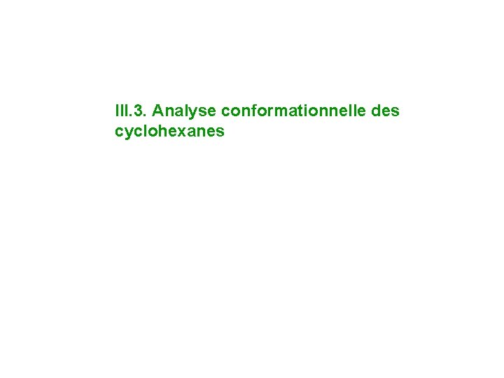 III. 3. Analyse conformationnelle des cyclohexanes 